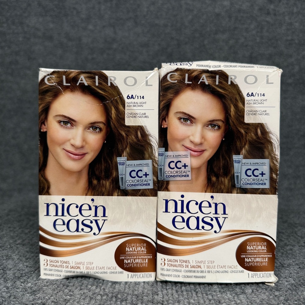 Clairol Nice'n Easy 6A Natural Light Ash Brown‎ Permanent Color Lot of 2